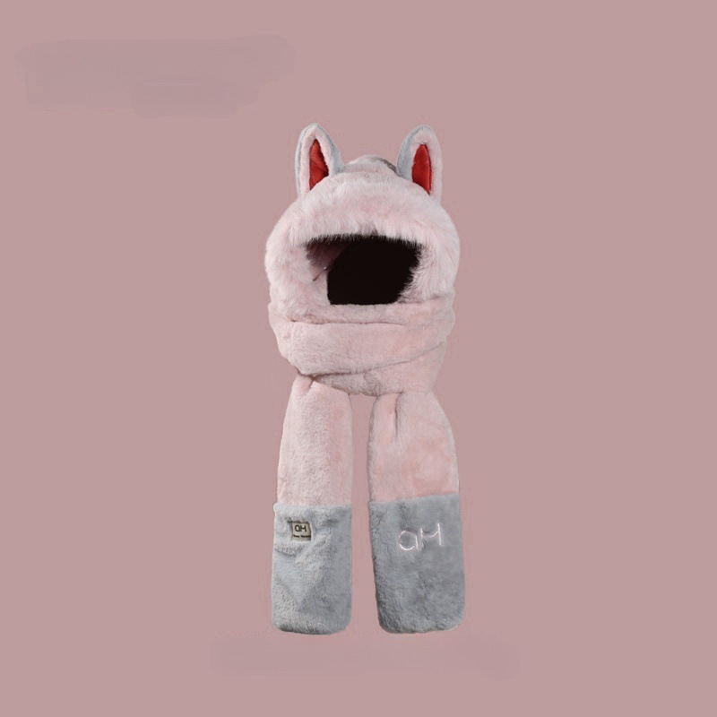 핑크 쓰리피스 세트(회색 장갑)