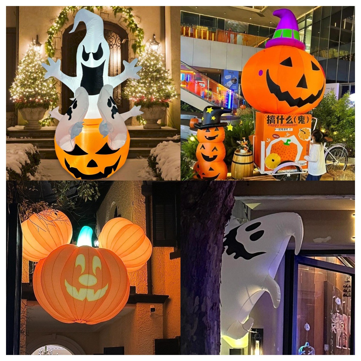充气创意仿真幽灵南瓜灯气模户外场景引流商场酒吧万圣节恐怖装饰