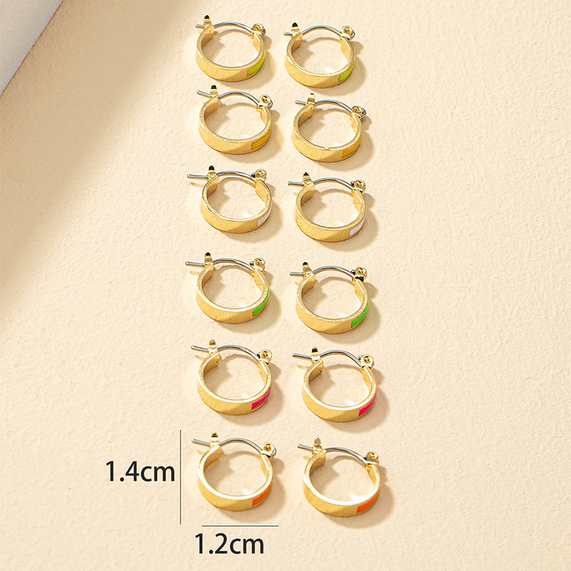 6 Pairs Fashion C Shape Alloy Plating Womenu0027S Earrings