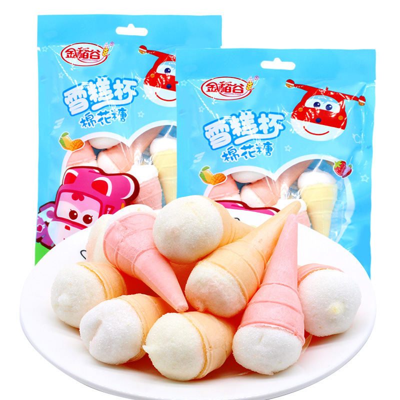 Internet celebrity cartoon Super Wings ice cream shaped sandwich soft candy ice cream cup cotton candy children's snack wholesale