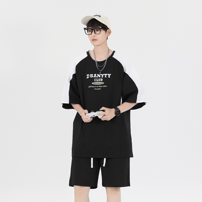 Traje de manga corta deportivo suelto de todo fósforo