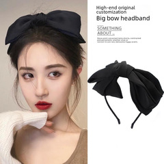 周揚青同款簡約復古蝴蝶結髮箍 網紅緞面淑女發箍韓國發卡可愛