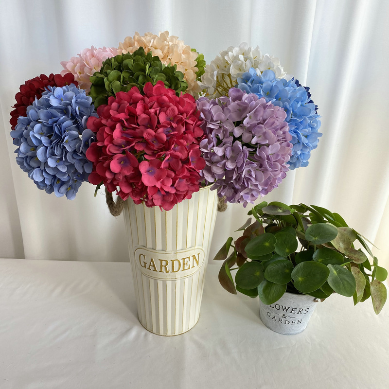 Cross-border Ziyan single sanding hydrangea wedding auditorium flower row decoration flower home desktop flower arrangement fake flower wholesale