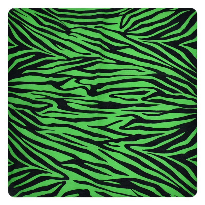 Fashion European and American Outdoor Zebra Print Retro Headscarf Korean Version Scarf Simple Personality Trendy All-Cotton Wholesale Square Scarf