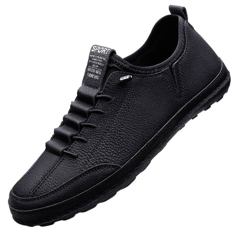 Zapatos de cuero de hombre de tamaño grande 2025 nuevos zapatos casuales transpirables con suela suave para trabajar, seguro laboral para trabajar, zapatos de cuero de cocinero de estilo general