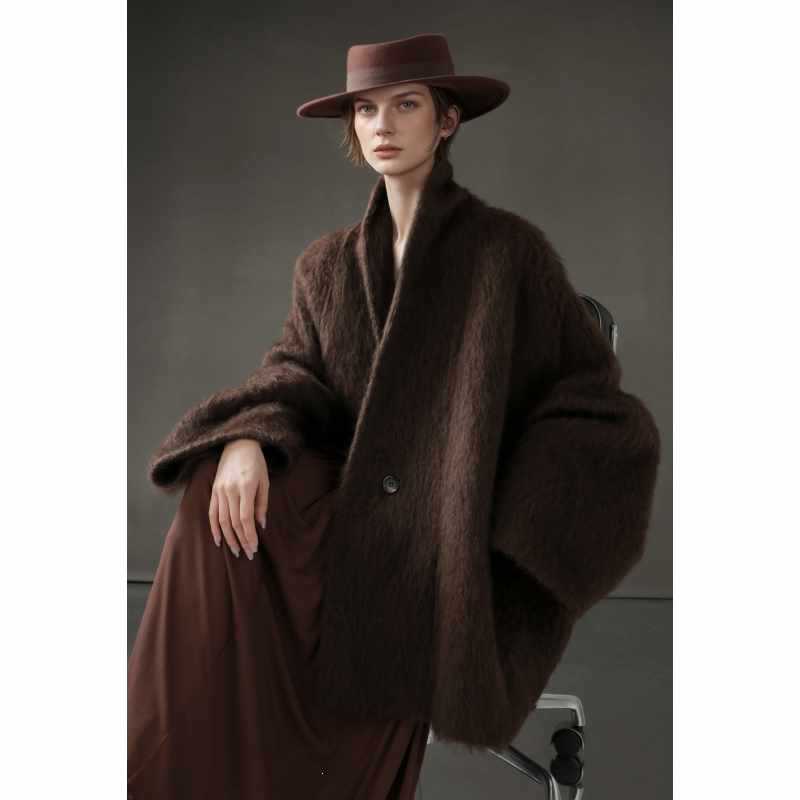 2026 Autumn/Winter New Silk Wool Fleece Coat Loose Plush Jacket Short Women's Autumn/Winter Coat