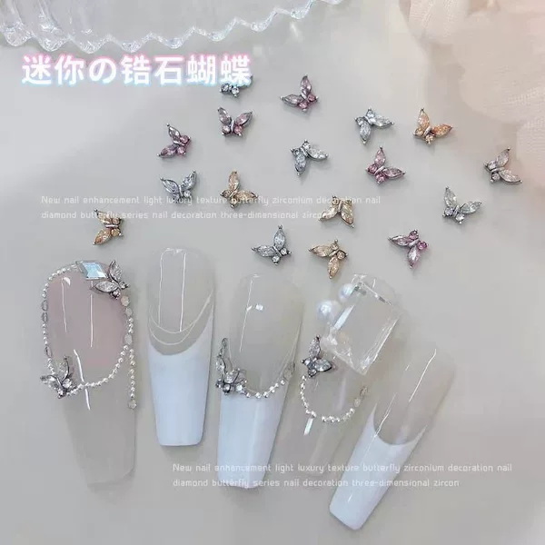 Mini Fingertip High-grade Butterfly Nail Art Jewelry Horse Eye Zircon Super Flash Crystal Flash Alloy Nail Stereo Accessories