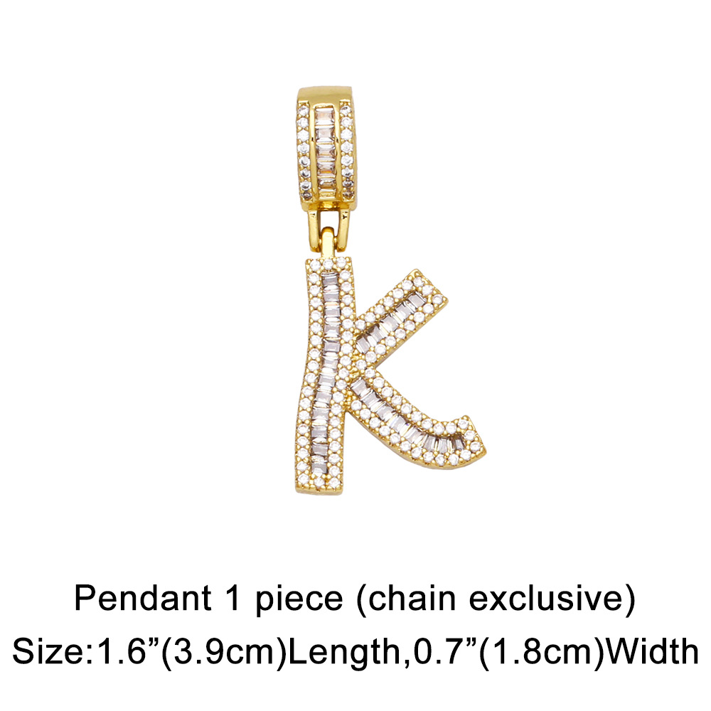 15g Weight 18K Gold Plated Plating Material Necklace Classification Wedding Occasion Copper Material Geometric, Letter Pattern Unisex Gender Fashion Style Fashion Zircon Letter Hip Hop Men's And Women's Copper Necklace 9