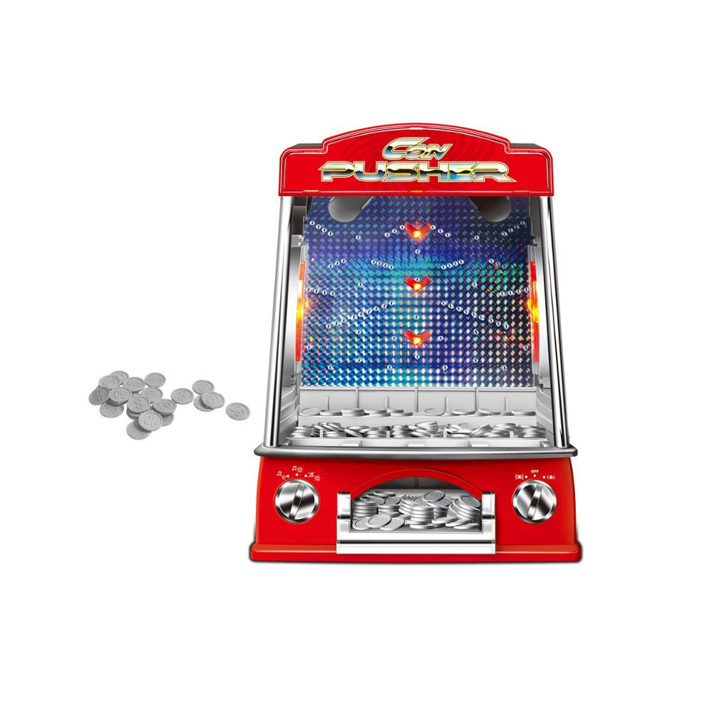 Mini empujador de monedas para niños pequeña luz eléctrica música de escritorio empujador de monedas juguete máquina de juego interactiva entre padres e hijos image 7