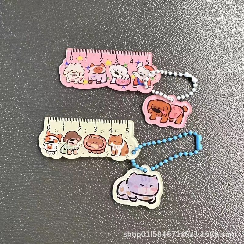 小紅の本の同じ種類の動物の小さい物差しのペンダントの高い顔の値の漫画のまっすぐな定規の学生の文房具のかばんの筆の袋のペンダントは送ります。|undefined