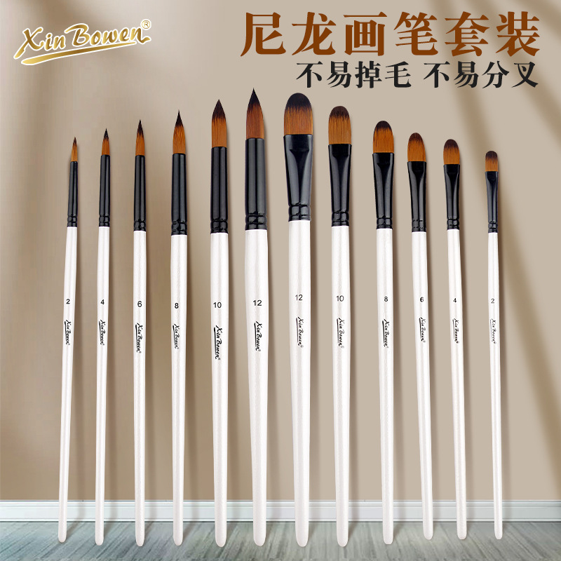 Xinboveni Nylon Paintbrush for Acrylic, Gouache, Watercolor, Oil Painting, Art Students' Special Hand Painting Brush Wholesale