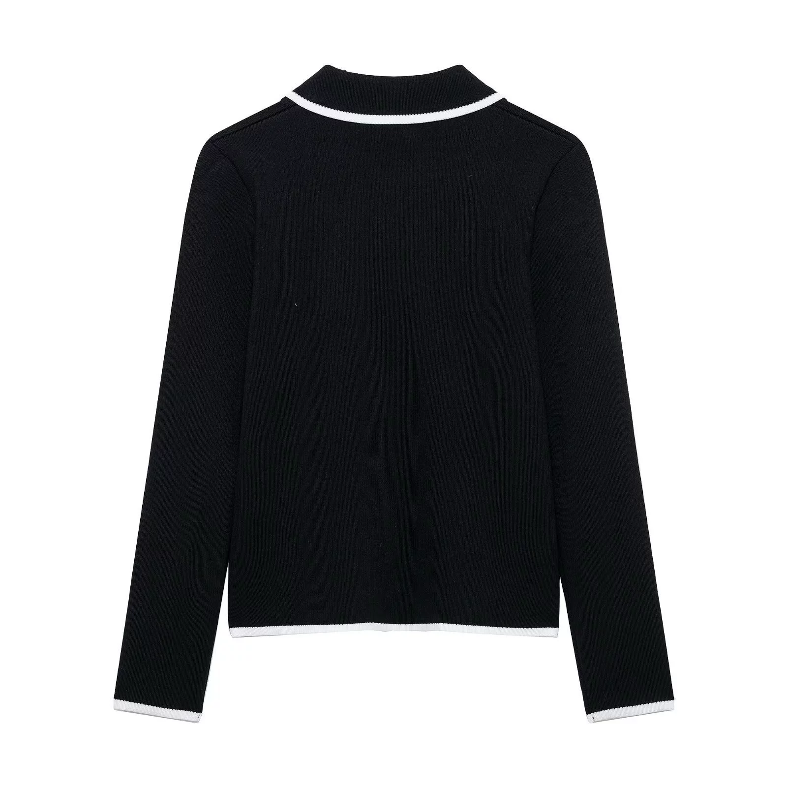 ZA2025 spring new European and American style women's color-blocked trim knitted jacket 4192031 mini skirt 4192032