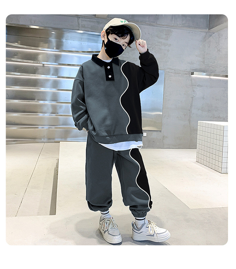 Boys' Set 2023 New Children's Autumn Sweater Sportswear Trendy, Handsome, Pippy, and Handsome Mid sized_voghion.com