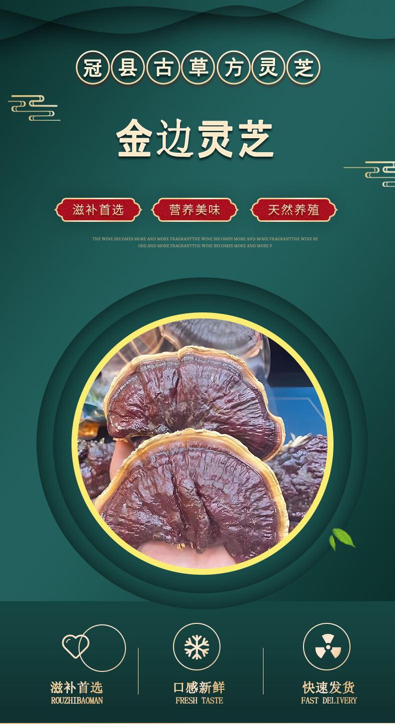 Dried Golden Edge Reishi Mushroom Ling Zhi for Soup 500g Shandong Bulk overview