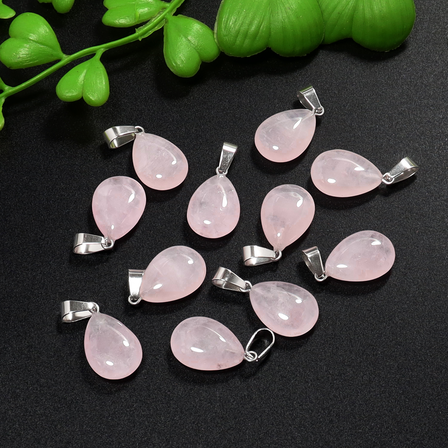 Organic pendant drop-shaped jade