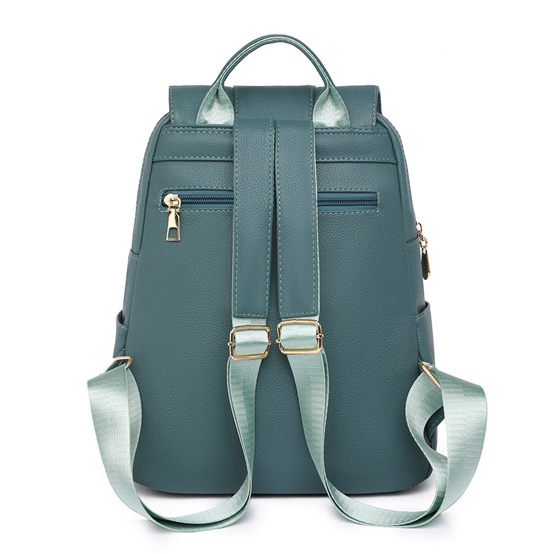 Amazon nueva mochila de cuero suave para mujer casual moda retro de gran capacidad mochila de viaje al aire libre mochila escolar de moda