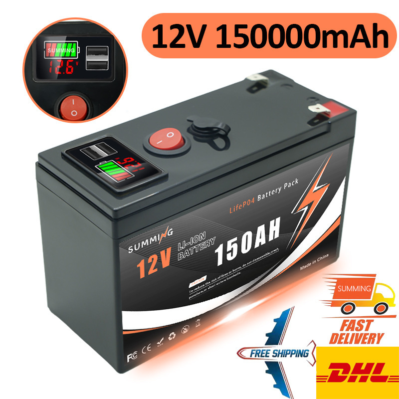 12V 150Ah Lithium-Ion 3S7P Battery Pack, Can Be Cycled for Charging and Discharging, Has USB Interface to Display Battery Capacity