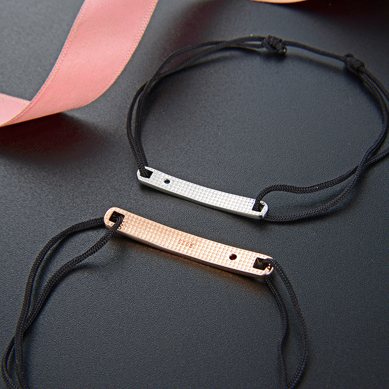 Deseo Amazon simple venta caliente S925 plata esterlina pulida placa curva diamantes de moda pareja composición pulsera para hombres y mujeres