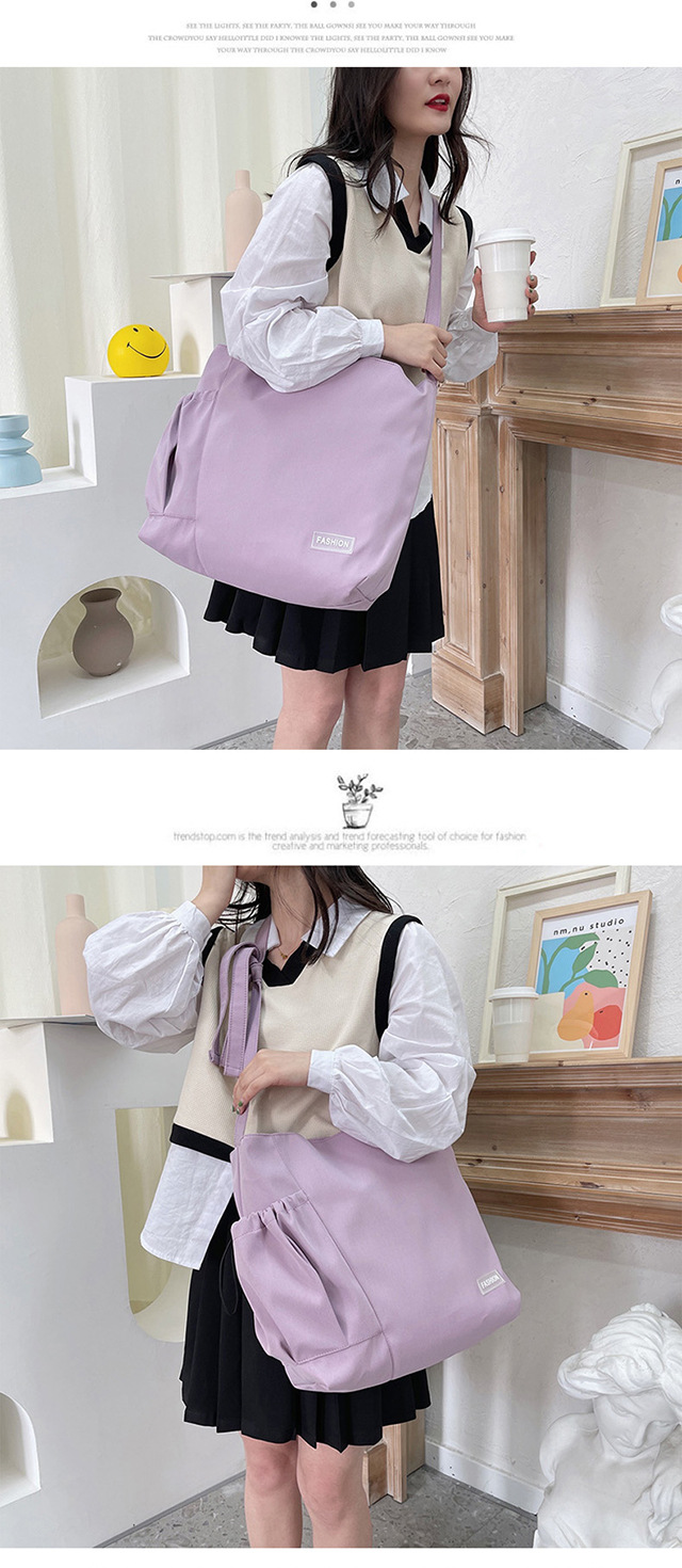 Spring and summer women's bags, ins-style, niche design sense canvas bags, drawstring single-shoulder bags, crossbody bags, college student class bags undefined