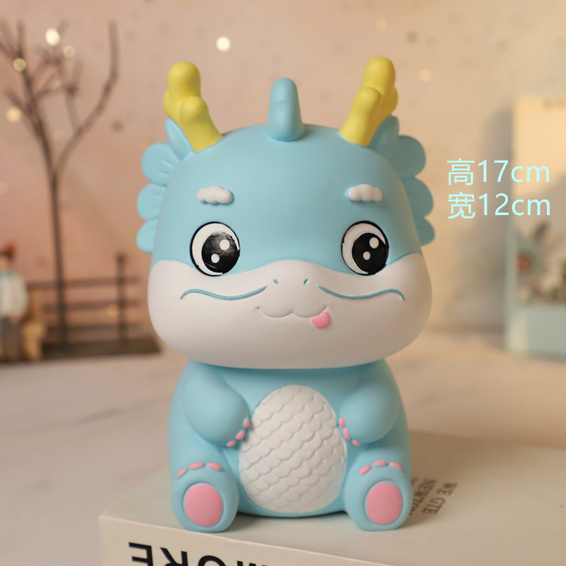 Dibujos animados lindo mascota dragón año Piggy Bank resistente a la caída resistente a los golpes Caja de Ahorro regalo decoración de escritorio muñeca