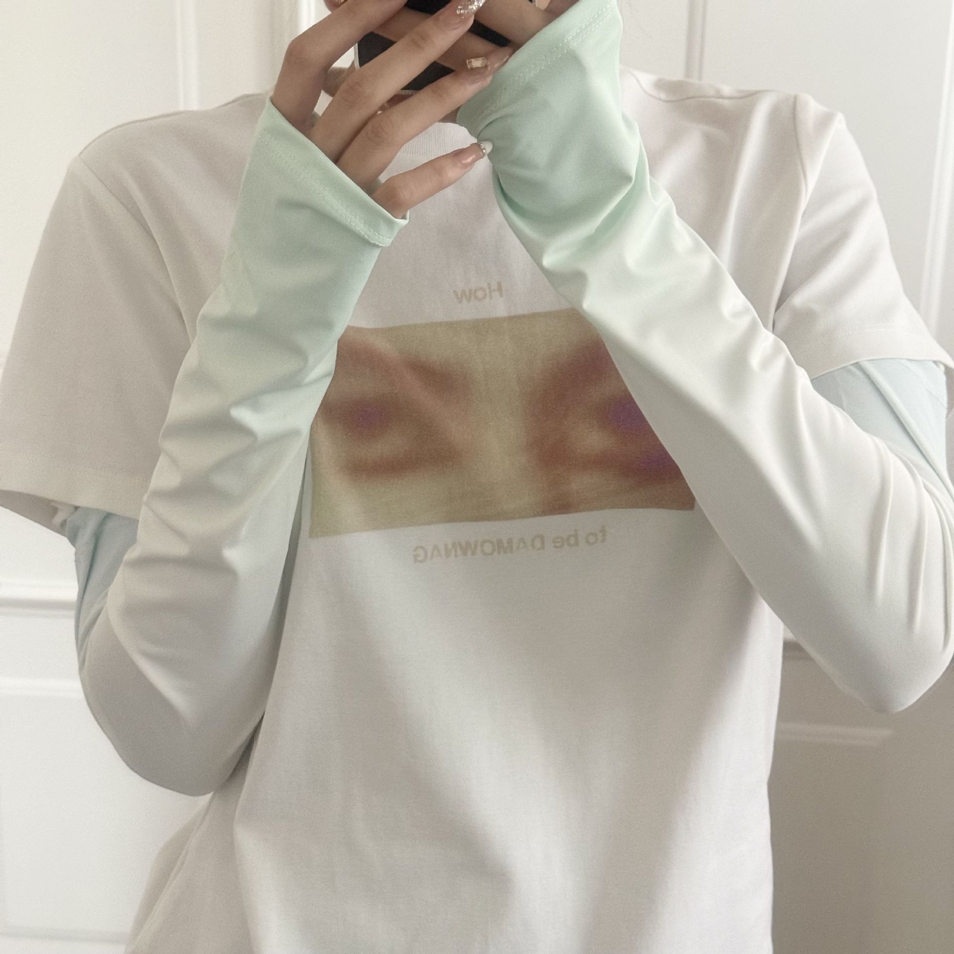 Manga de hielo, manga de protección solar, conducción, protector de brazo de color degradado fino de verano, protección UV, sombra de hielo, manga de seda de hielo, manga de seda de hielo, mujer