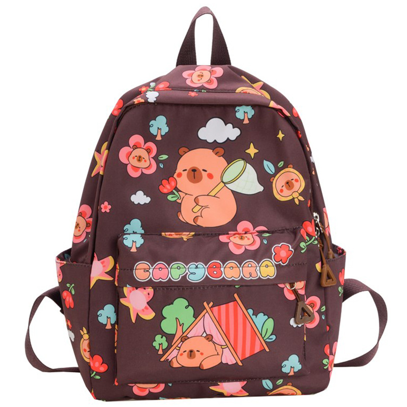 Nuevas mochilas transfronterizas para niños jardín de infantes para niños niñas lindas mochilas de dibujos animados al aire libre ocio capibara
