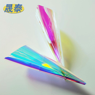 Colorful Red and Blue Laser Film Fantasy Paper Neon Glass Transparent Sticker Rainbow Light Colorful Color Change Decorative Film