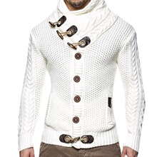 R 71606 Men's Slim Fit High Neck Cardigan ��ʿ���쿪��
