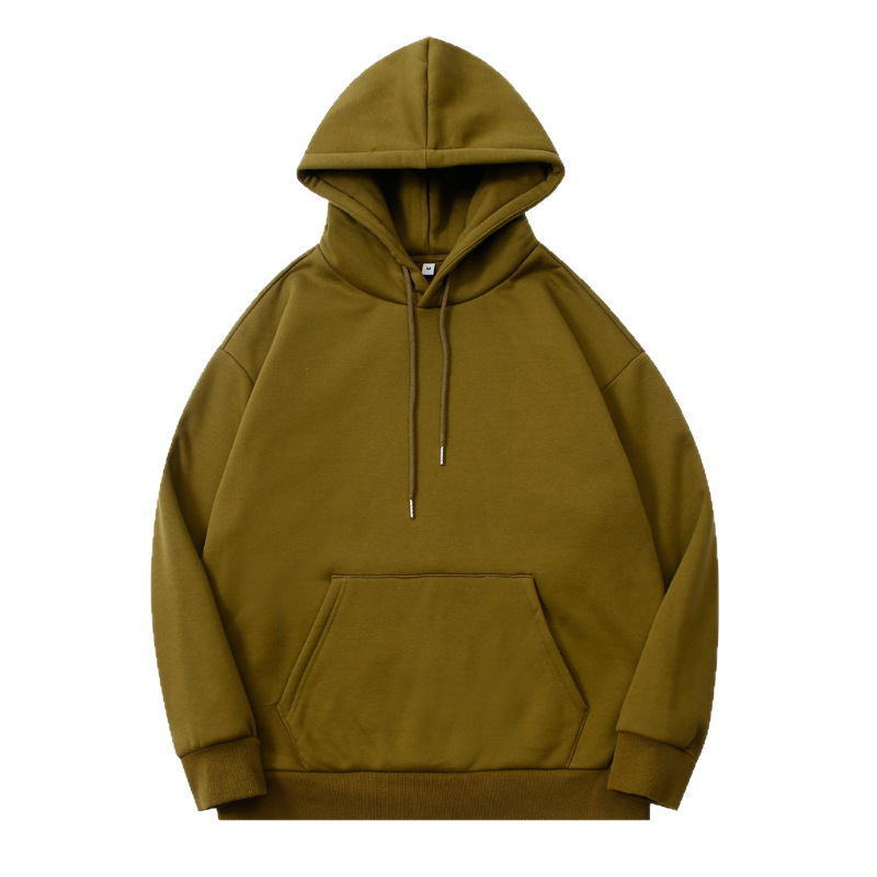 Oversize-Fleece-Hoodie für Herren – 350 g schwerer Winterpullover mit überschnittenen Schultern und Kängurutasche (Weiß/Schwarz/Hellbraun/Anthrazit/Rauchgrau)_voghion.com