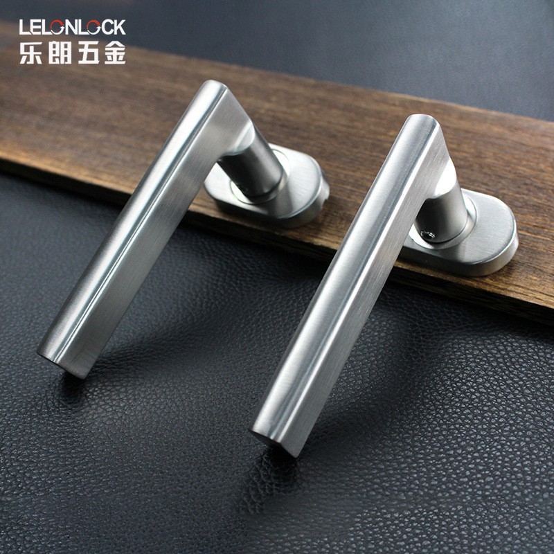 Fábrica 304 acero inoxidable puente roto aluminio mango de puerta de perfil de puerta de marco estrecho mango de accesorios de bloqueo de mano dividido