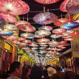 新品饭店装饰伞摄影古风古典伞中国风道具可订吊顶伞灯古风油纸伞