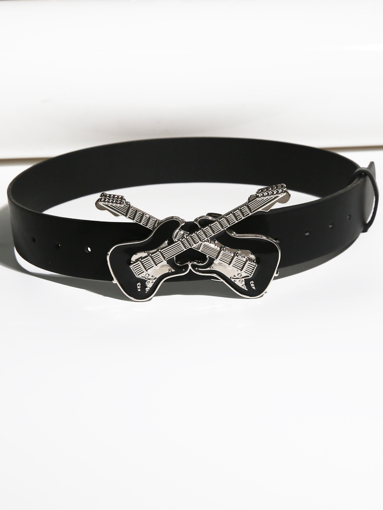 All Seasons Season Streetwear Guitar Pu Leather Alloy Women's Leather Belts