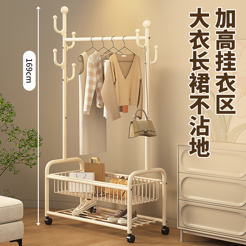 Bedroom Clothes Rack Indoor Simple Coat Rack Room Drying Hanger Floor Household Removable Hanger