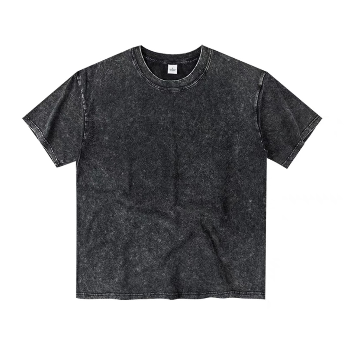 ¡Lavado y desgastado! 230g de algodón pesado de manga corta Camiseta de hombres y mujeres de todo fósforo de verano de color sólido simple camiseta suelta