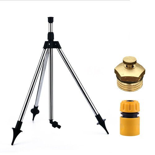 Garden irrigation sprinkler telescopic tripod sprinkler 360° multi-combination sprinkler 4-tap connection