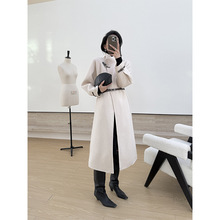 2025年秋冬新款100%全羊毛双面呢大衣女显瘦长款毛呢秋冬外套女