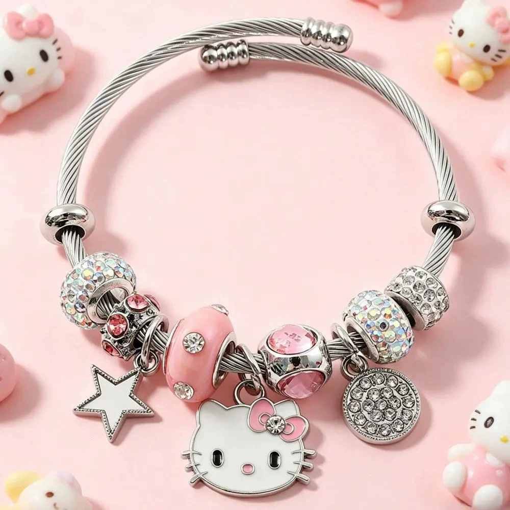 Браслет Hello Kitty японского стиля, 18 см + удлинитель 5 см, браслет-талисман, диаметр 60 мм