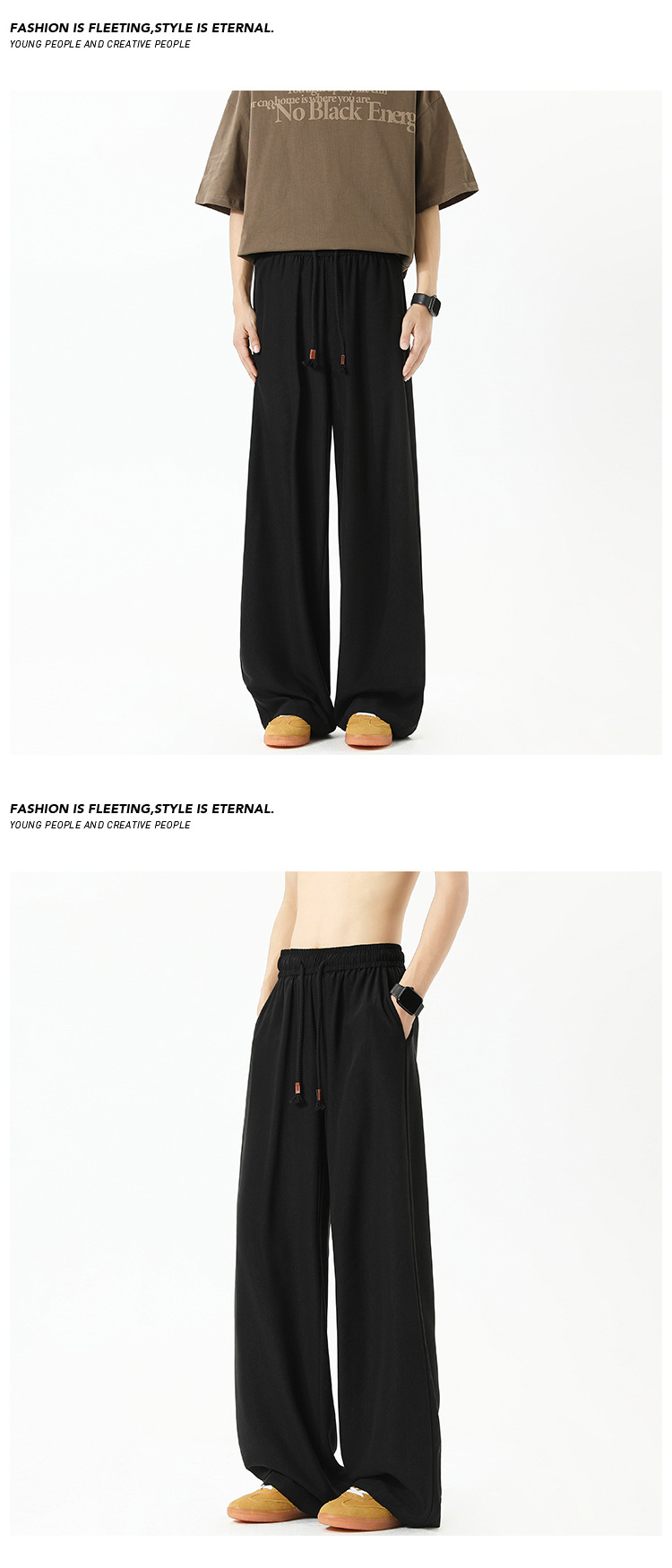 Herren Freizeithose Aus Eisseide Locker Sitzend Sommer Trend_voghion.com