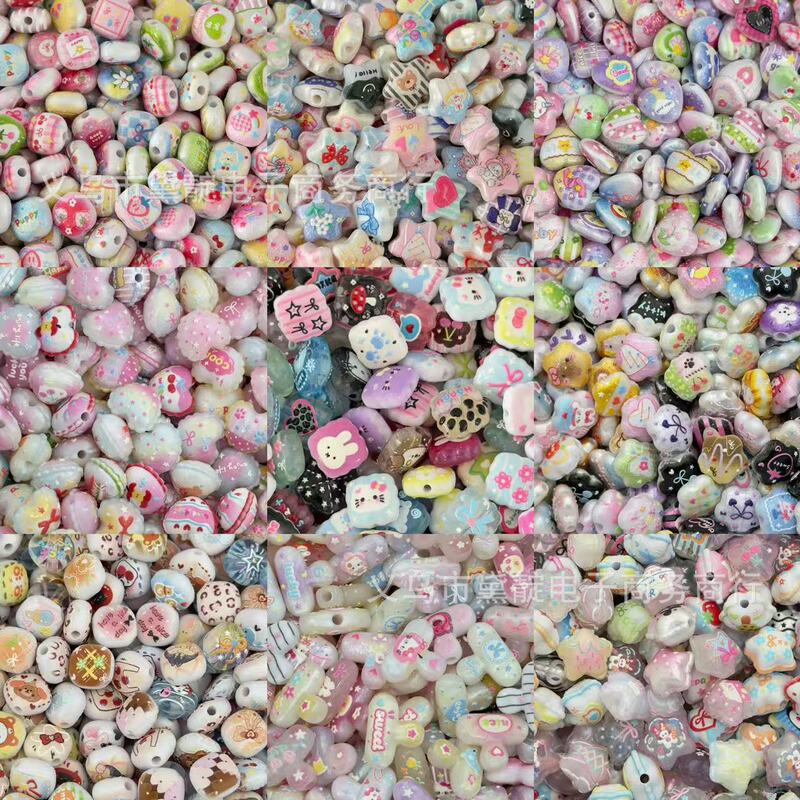 DIY Jewelry Accessories Heart Star Bun Pillow Clip Beaded Bracelet Phone Chain Bag Pendant Keychain Materials