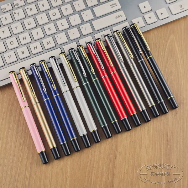 Wholesale 801 Black Metal Ball Pen Signature Pen Gel Pen Business Meeting Advertising Gift Pen logo