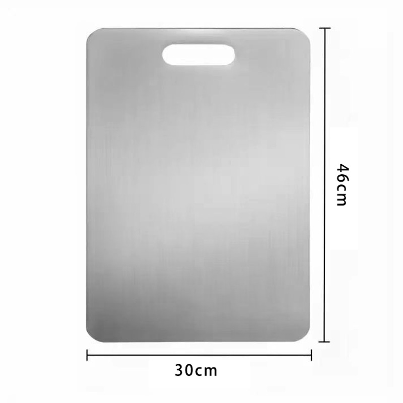 Cross-border 304 tablero de acero inoxidable antideslizante grueso tablero de corte de verduras tablero de corte doméstico tablero de corte de escritorio grande tablero de corte