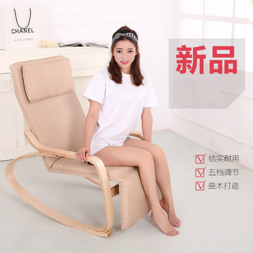 Solid birch wicker rocking chair Nordic Baoen chair folding chair lounge chair balcony leisure chair manufacturer adult nap chair