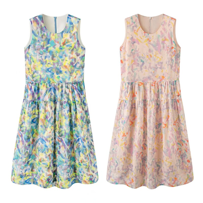 In Stock 2026 Summer New Style Artistic Ink Wash Print A-Line Mid-Length Sleeveless Dress Bdt2Ld2930 In Stock 2026 Summer New Style Artistic Ink Wash Print A-Line Mid-Length Sleeveless Dress Bdt2Ld2930