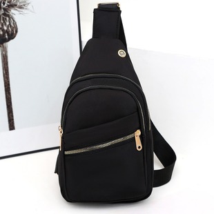 New Korean style simple women's chest bag large capacity Women's Outdoor Leisure embroidery thread rhombus shoulder messenger bag