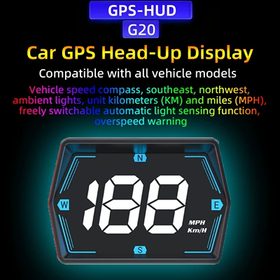 Cross-border popular car HUD Vehicle HUD - g20-white-light-multifunctional-speedometer