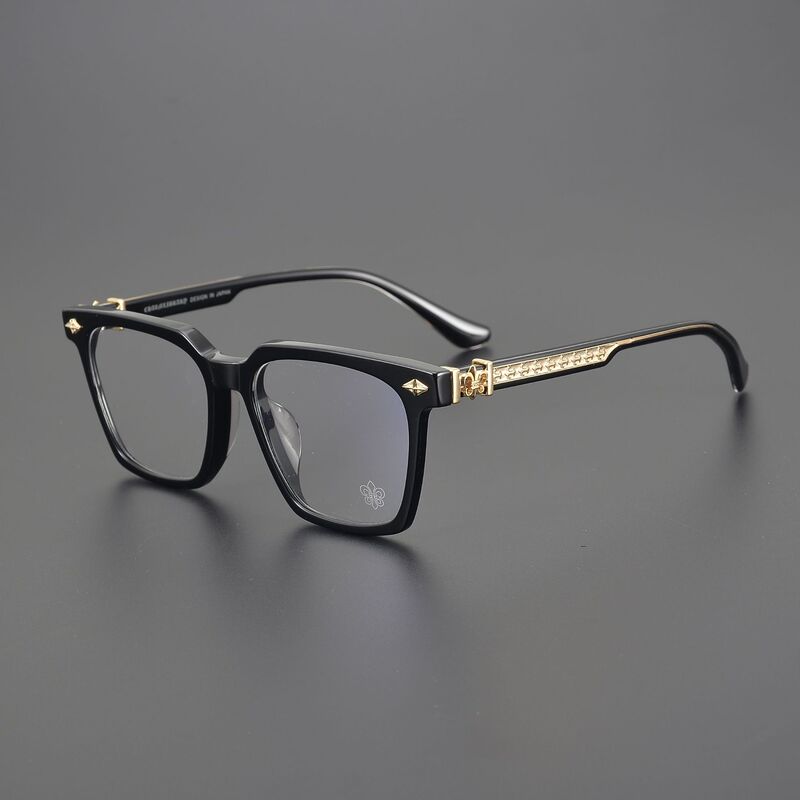 Handmade plate glasses frame men's and women's black frame simple large frame CH8142 large face with myopia anti-blue light