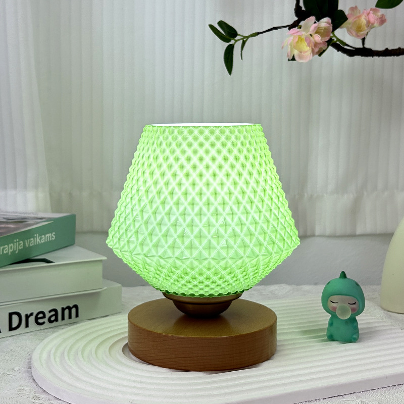 Lámpara de mesa decorativa de vidrio para dormitorio, estilo nórdico minimalista, de lujo ligero, para habitación de hotel, luz ambiental de noche.