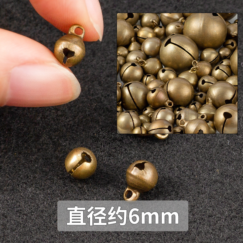Bell Brass Bell Bronze One-Word Bell Pendant Small Pendant DIY Jewelry Christmas Embryo Copper Bell