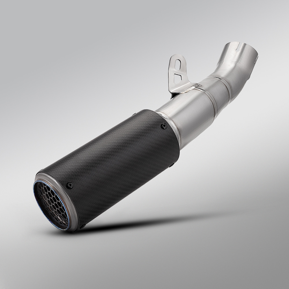 Rsv4 Modified Titanium Alloy Mid-Section and Tail-Section Integrated Silencer Connects to the Original Front Section of the Motorcycle Exhaust Pipe