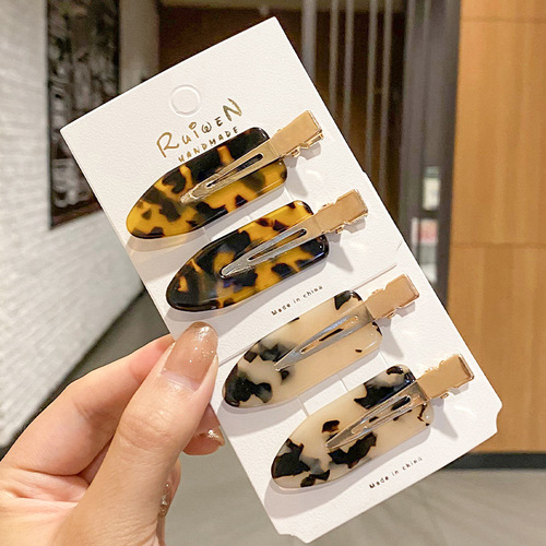 Korean acetic acid traceless hairpins for women summer side hairpins duckbill clips makeup bangs clips broken hair clips headwear